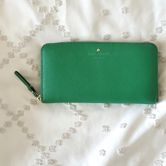 kate spade Bags Kate Spade Green Leather Zip Clutch Poshmark